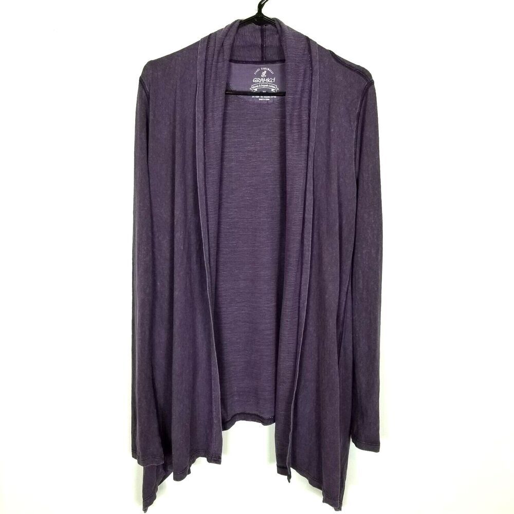 Gramicci Hemp / Cotton Open Front Cardigan Size M Purple